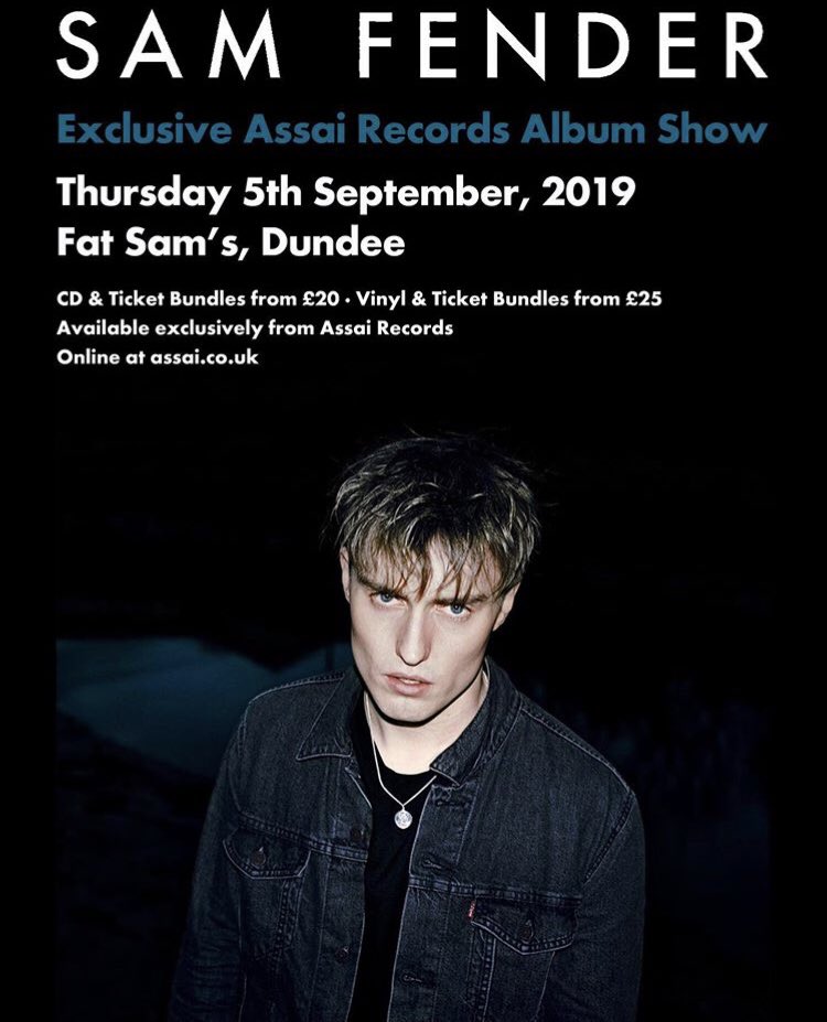 JUST ANNOUNCED! Sam Fender will play an intimate album launch show on 5/9/19 LIVE @ Fat Sams Tickets on sale tomorrow 23/8/19 at 11am available at assai.co.uk
