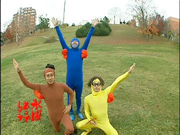 青タイツ茶タイツ黄タイツ。 トリオザタイツ #これを見た人は3人組の