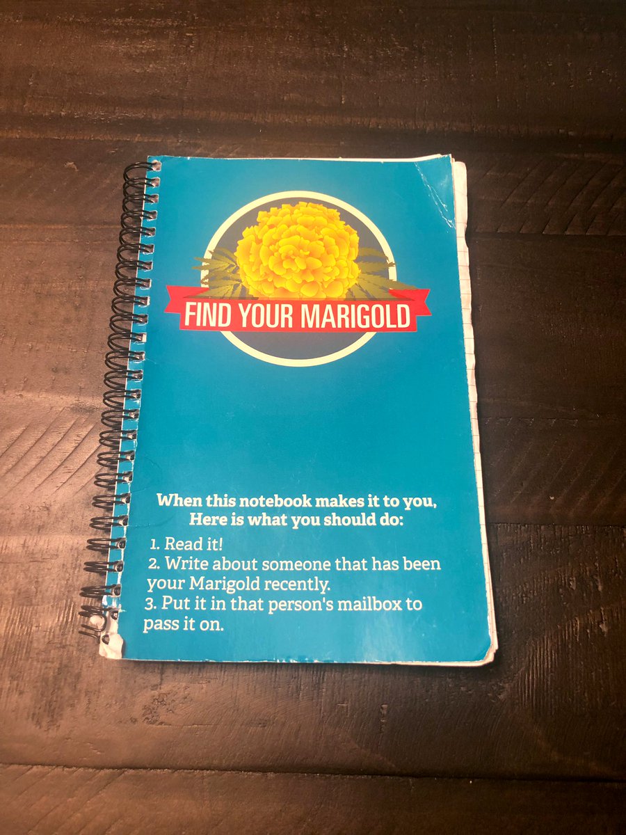 ms_hornn's tweet photo. This has been sitting on my kitchen table all summer long. It’s helping me get over my “summer is ending denial” by reading it and preparing it for the next person for the first day of school! #findyourmarigold #DohertyFam https://t.co/6qjCWBFttS