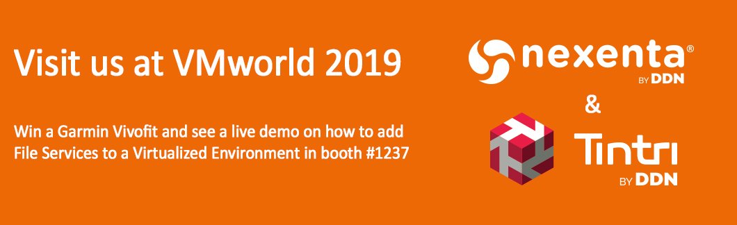 Come see us next wee at VMworld! we are so excited to be there with <a href="/Tintri/">Tintri</a> in booth #1237, demoing our brand new NexentaStor VSA for Tintri solution. Chat with us and you could win a Garmin vívofit! ow.ly/Z5cU50vF6Tz
