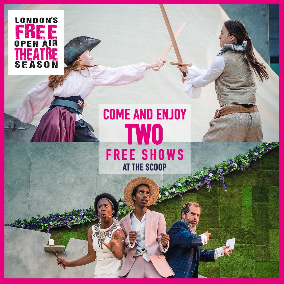 We are getting close to the end of these amazing summer productions of The Sea Queen 🌊👑 and Twelfth Night! 🎭Come and enjoy a FREE show for everyone before it ends at <a href="/LDNBridgeCity/">London Bridge City</a>
 #SummerByTheRiver #TwelfthNight #TheScoop #FreeTheatre #Theatre #OpenAirTheatre