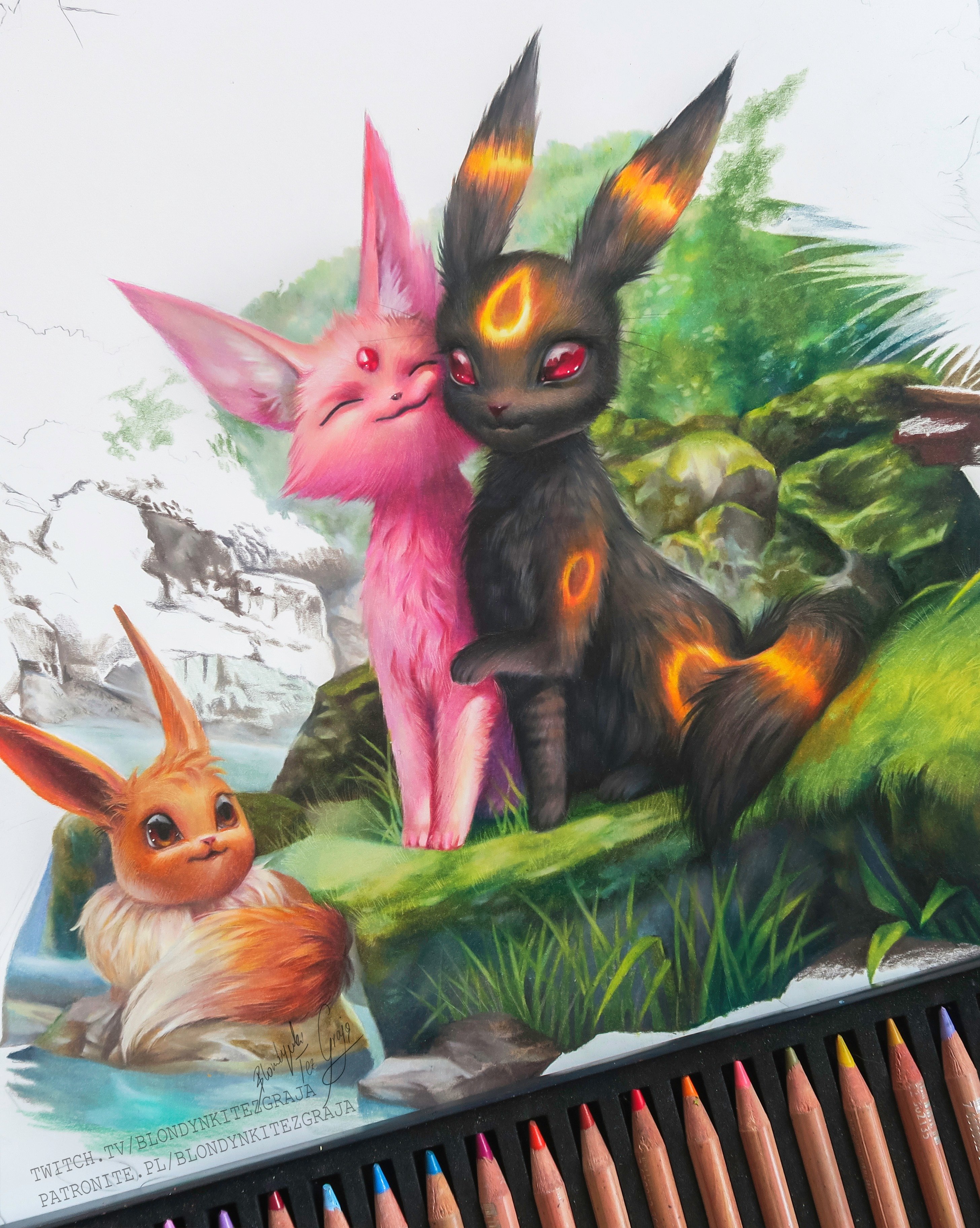 Drawing All EEVEE EVOLUTIONS - POKEMON 