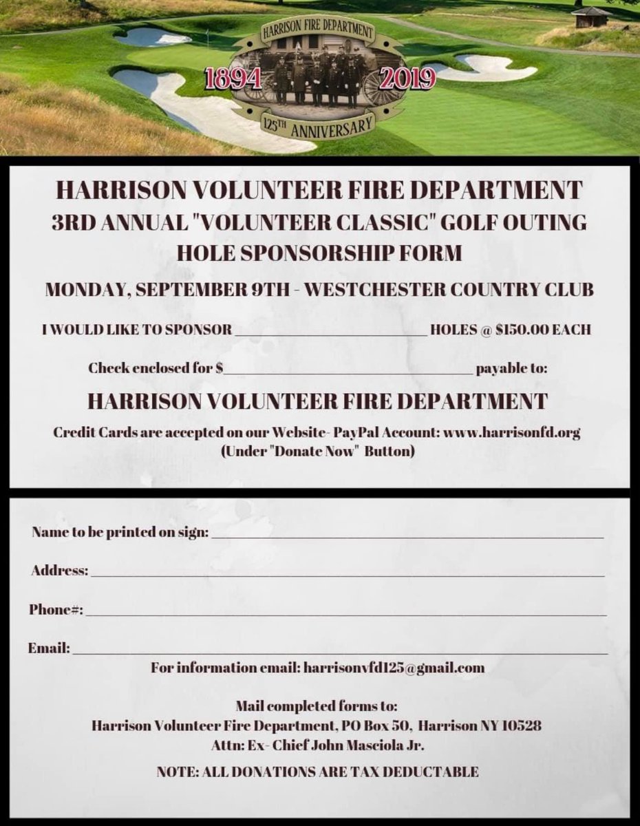 Want to play Golf at the Westchester Country Club while supporting the Volunteer Fireman of Harrison, NY, now’s your chance. Contact me at harrisonvfd125@gmail.com for more information. <a href="/JFerramosca/">Joseph Ferramosca</a> <a href="/Mets/">New York Mets</a> <a href="/JoeTorre/">Joe Torre</a> <a href="/JoeGirardiShow/">The Joe Girardi Show</a> <a href="/AlSeda7/">ASeda</a> <a href="/GMBVW/">夢黒</a> <a href="/7BOOMERESIASON/">Boomer Esiason</a>
