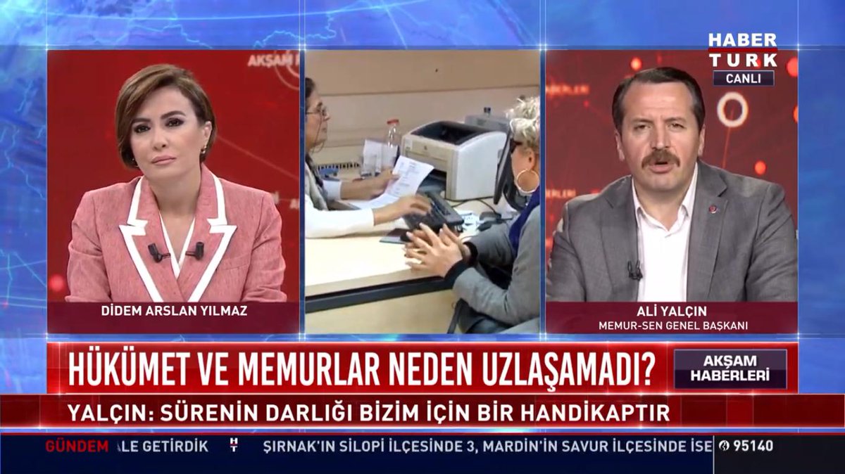 Memur-Sen (@memursenkonf) on Twitter photo <a href="/_aliyalcin_/">Ali YALÇIN</a> <a href="/HaberturkTV/">Habertürk TV</a> <a href="/arslandidem/">Didem Arslan Yılmaz</a> <a href="/_aliyalcin_/">Ali YALÇIN</a> : "İşçilerde 60 gün olan anlaşma süresinin memurlarda 30 gün olması yasal bir handikap olarak karşımıza çıkıyor." <a href="/_aliyalcin_/">Ali YALÇIN</a> <a href="/HaberturkTV/">Habertürk TV</a> <a href="/arslandidem/">Didem Arslan Yılmaz</a> <a href="/_aliyalcin_/">Ali YALÇIN</a> : "İşçilerde 60 gün olan anlaşma süresinin memurlarda 30 gün olması yasal bir handikap olarak karşımıza çıkıyor."