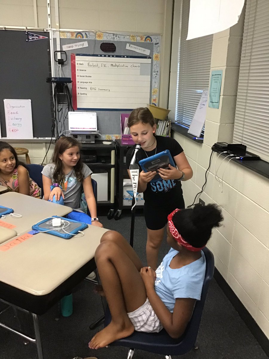 mickschdale's tweet photo. Students sharing jokes and riddles at “The Mic!” #rtslearns #d56achieves #rtsvikings https://t.co/rNZCQkVf4I
