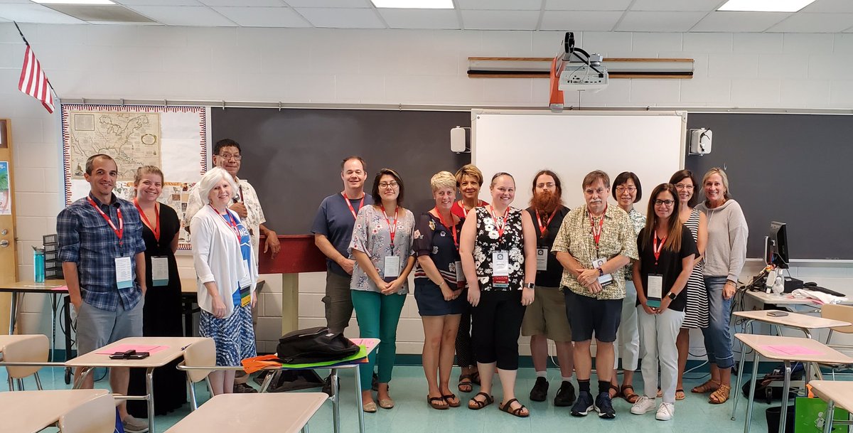 JL_Librarian's tweet photo. I loved getting together with the Quince Orchard cluster media specialists, assistants, and MST to have a vertical articulation discussion! #SLMP19 #QO #QOPride #BestCluster https://t.co/WsSqMZVkXS