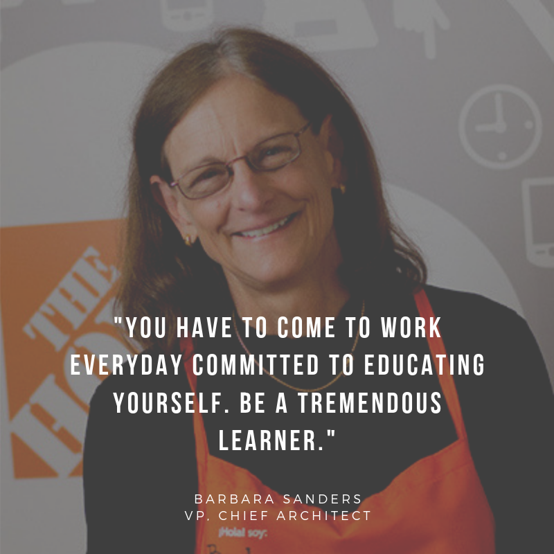 HomeDepotCareer's tweet photo. Barbara Sanders, our Vice President and Chief Architect, shares what it takes to be successful and stay ahead of technology. It's this practice that has helped us revolutionize the way that sales and technology teams collaborate on connected home products and customer service. https://t.co/UgCZNVrwOU