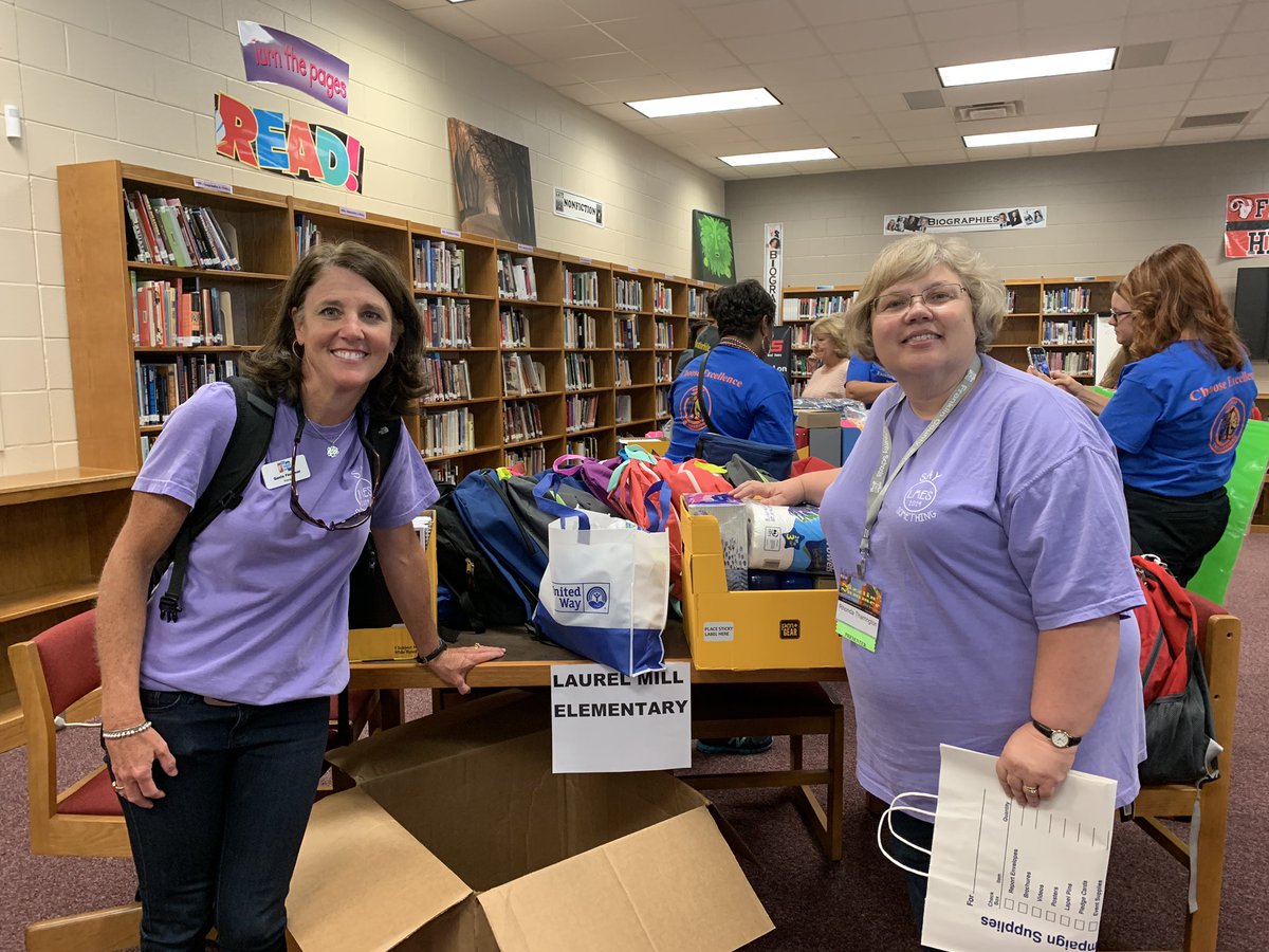 LaurelMillElem's tweet photo. Thank you to the United Way and Novozymes, Southwire, Farm Bureau, SECU, Legal Aide, Chris Hedrick &amp; Masons, Walmart, Hillridge Farms, &amp; Hill King UMC for the donation of school supplies! We greatly appreciate you! @UnitedWayFCNC #FCSrelationshipsmatter #LMESSaySomething https://t.co/iPQW2Q9CRQ