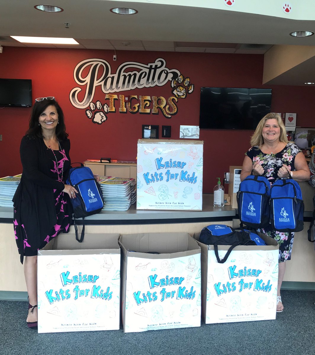 KeiserU's tweet image. KeiserU #Sarasota #KitsforKids #schoolsupply drive was a success! Students, faculty, and staff have been donating items and funds for supplies for local title I school Palmetto Elementary.

#keiseruniversity #keisersarasota #keisercares