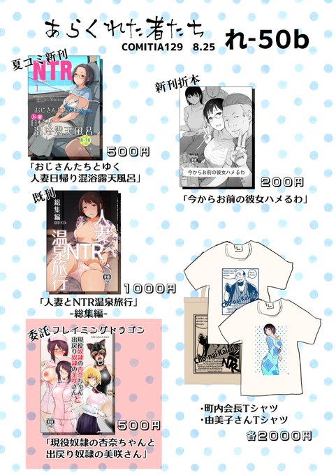 コミティア129のお品書きです。よろしくお願いします!#comitia129 #お品書き 