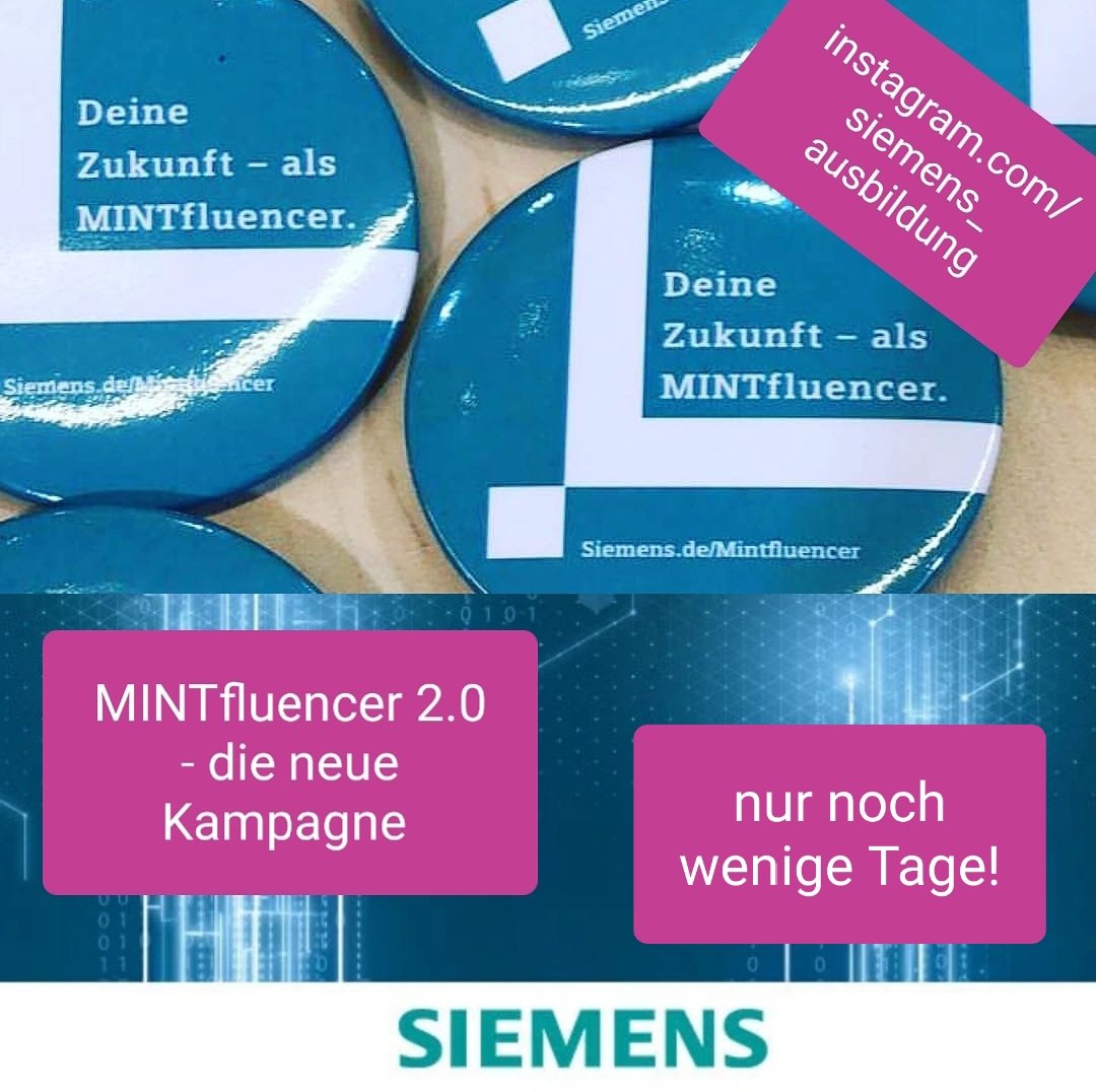 🔈🔉🔊 Nur noch wenige Tage bis zum Start der neuen <a href="/Siemens/">Siemens</a> #MINTfluencer-Kampagne 😁👩🏻‍🔧👨🏾‍💻
Im Moment wird der letzte Feinschliff erledigt und dann geht es schon los auf instagram.com/siemens_ausbil… 📺🎬💻
@jrg_matern
<a href="/KathiBaltzer/">Katharina_Baltzer</a> 
<a href="/AnnaBrant/">Anna Brant</a> 
@TanjaHerein 
#Ausbildung 
#education