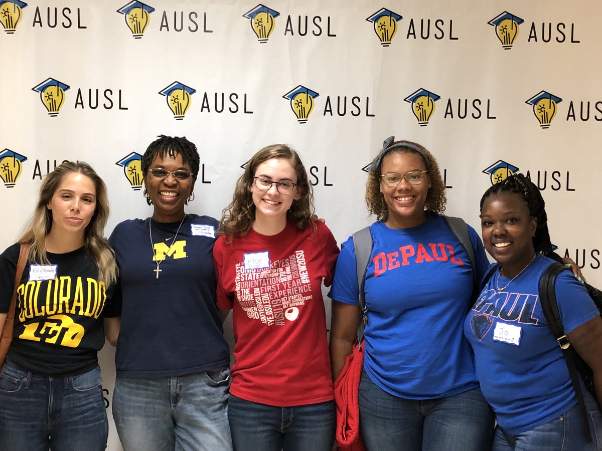 auslchicago's tweet photo. Day 3 of our New Teacher Orientation with our educators sporting their college gear! They look ready to fashionably inspire their #collegebound students

#excelwithAUSL https://t.co/JyxyuHBPh5