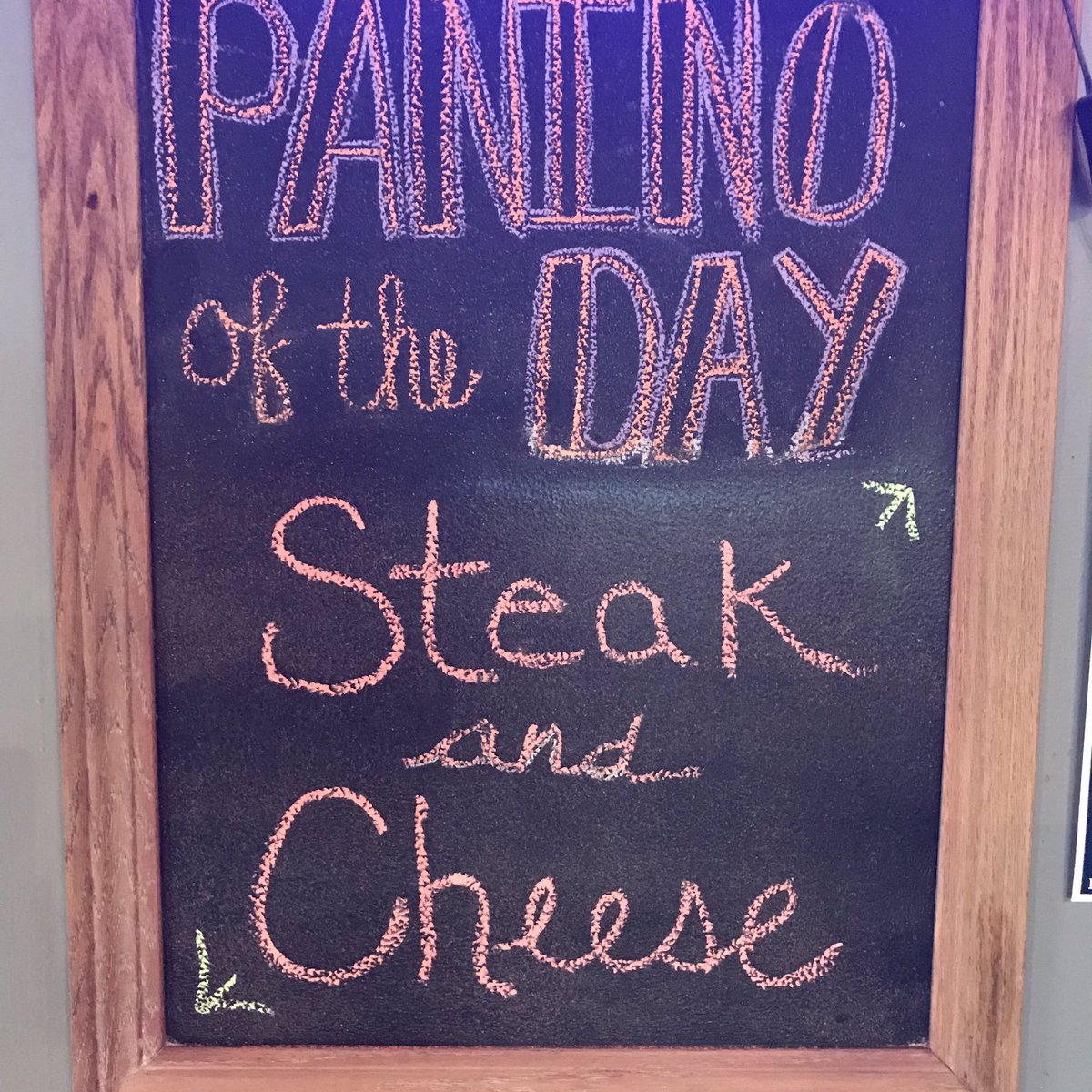 Our #POD is the Steak &amp; Cheese! Tender Steak, Mozzarella, Provolone &amp; Cheddar Cheese with Crisp Lettuce only $8.25 for a FULL #Panino with a side! Thursday is also Double Punch Day! *Some restrictions may apply. See server for details!