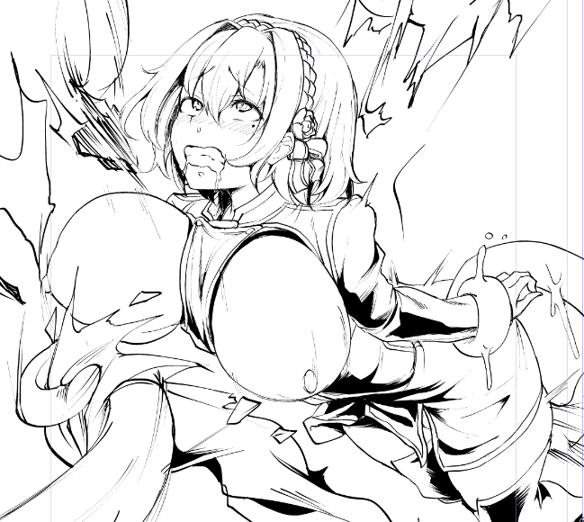 最初はオホォ顔だったけどまだ出すのが早いとおもったんで、ひぎぃ顔にしておきましたԅ( ˘ω˘ԅ) 