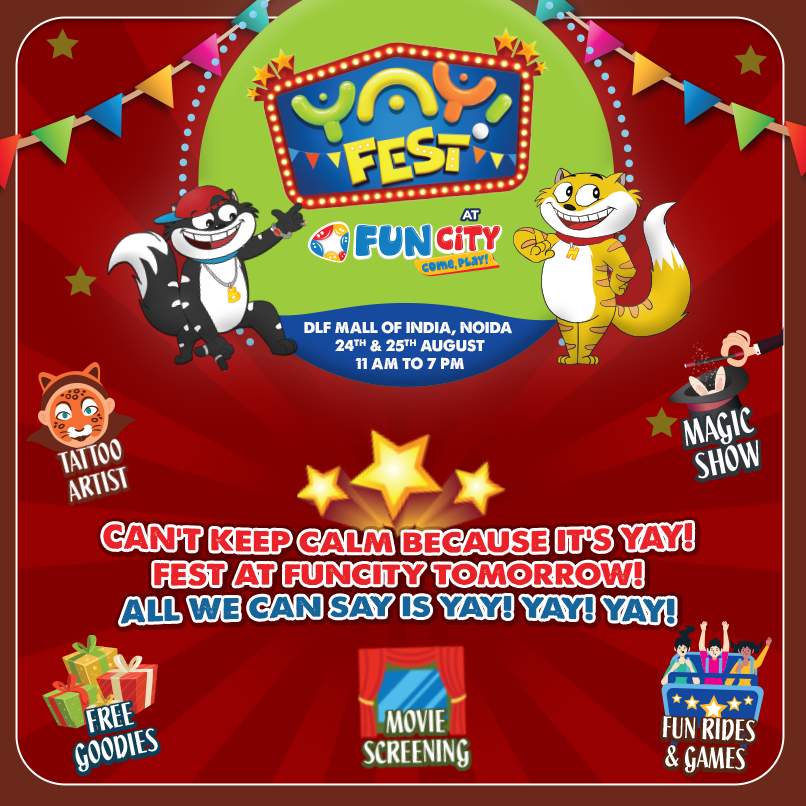 Sony Yay On Twitter Hurray Yay Fest At Funcity Coming Very Very Soon Get Ready For The Weekend That Will Be Crazy With Sony Yay Fun And Crazy Toons Https T Co Hmoldybgxe