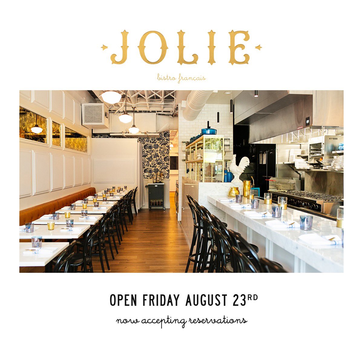 We are so happy to share with you a little piece of Paris here in Raleigh. Reservations are now available. Please click on the link to make a reservation: restaurantjolie.com Merci! 🇫🇷