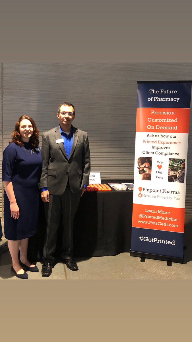 All set up for #innoShowcase19! #PrintedMedicine for you, #PetsGetIt!  #getprinted