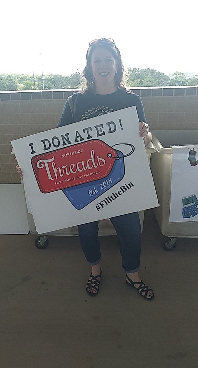 AngelaRoseGarza's tweet photo. Thank you so much for donating. You are AWESOME!!! #convoselfie #fillthebin @NISDHoffmann https://t.co/cbQ4wtbwQb