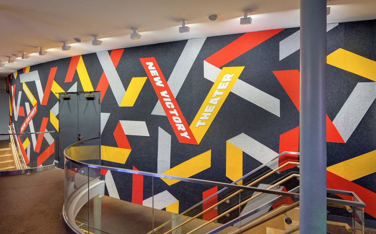 pentagram's tweet photo. Paula Scher designs new identity &amp; environmental graphics for @NewVictory Theater in NYC
https://t.co/yfnunm9H9H https://t.co/HT6wjiyyFj