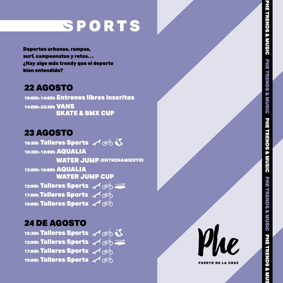 EventosTENERIFE's tweet photo. RT PheFestival "RT VisitPtoCruz: ¡Que ya arranca #Phe2019! 
Aunque los conciertos empiecen mañana desde hoy puedes disfrutar de #PheSports y #PheArounds. Si aún no tienes tu entrada pásate por la taquilla PheFestival. 😎 #VisitPuertodelaCruz https://t.co/WgyXrDrXQm"