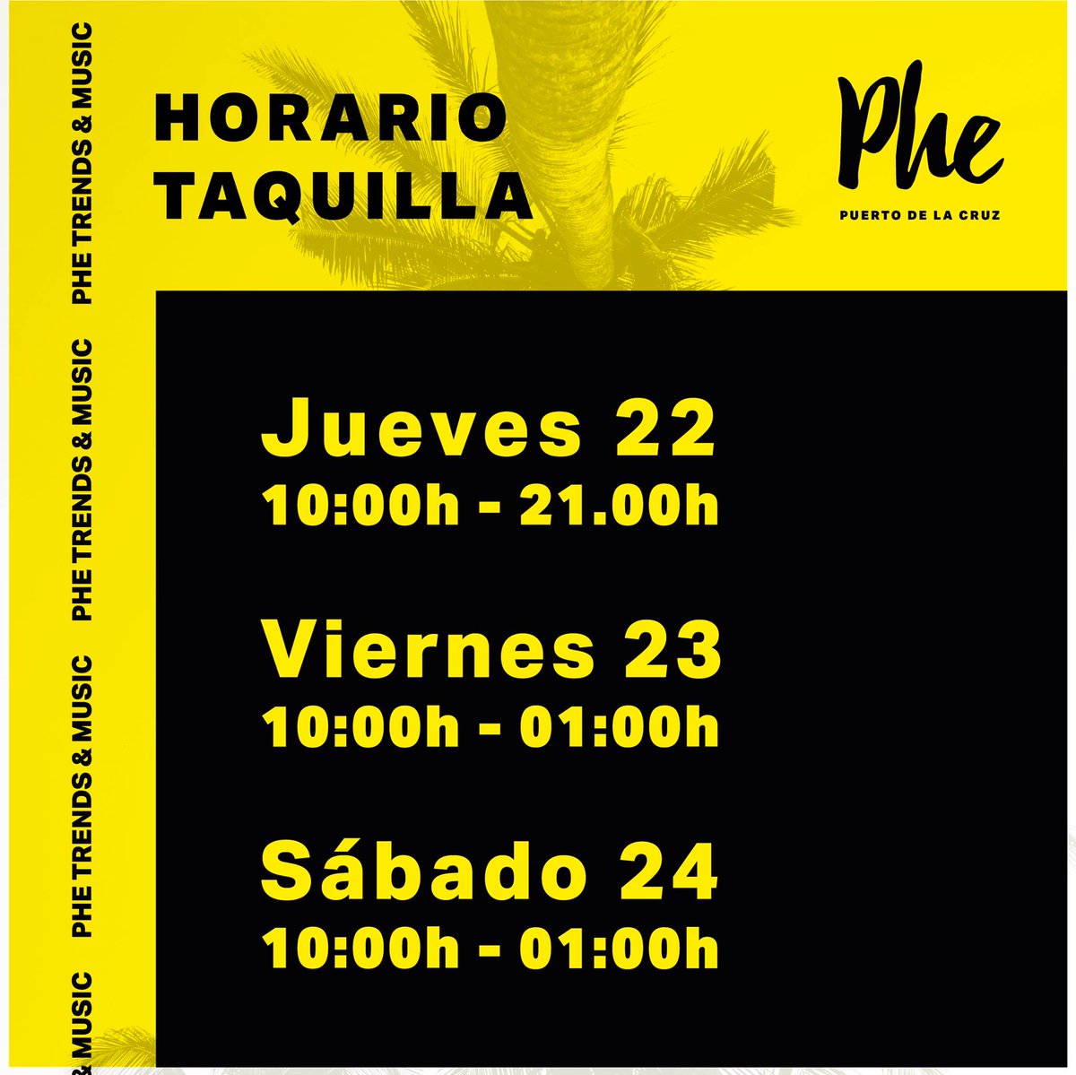 EventosTENERIFE's tweet photo. RT PheFestival "RT VisitPtoCruz: ¡Que ya arranca #Phe2019! 
Aunque los conciertos empiecen mañana desde hoy puedes disfrutar de #PheSports y #PheArounds. Si aún no tienes tu entrada pásate por la taquilla PheFestival. 😎 #VisitPuertodelaCruz https://t.co/WgyXrDrXQm"