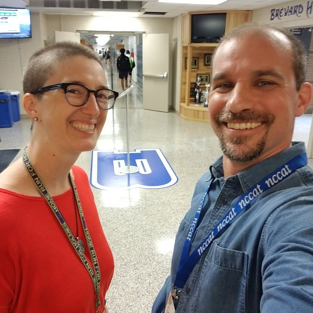 kevinsmith_tcnc's tweet photo. Truly excited to go shoulder to shoulder with actual 🔥 rock stars in our schools! Steve Tilson @BrevardHS on his last #FirstDayOfSchool 😭, fellow #shavee @SenoraArbogast &amp; new teacher @AllenTyrea @RosmanHS... All making my #FirstDayTCS complete! #TCSYes #TCStweetchers #SchoolPR https://t.co/aOzUKsGyRq