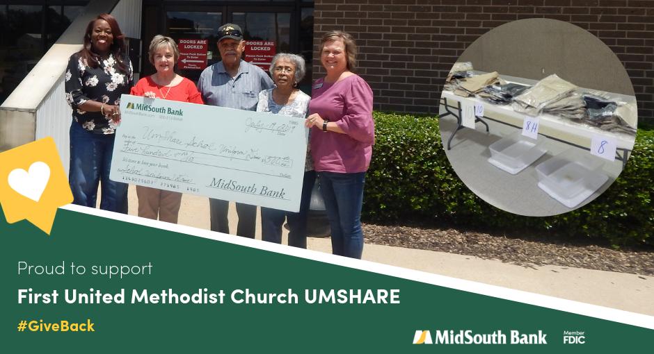 We were excited to donate $500 to the First United Methodist Church in Mansfield, LA to help purchase 450 school uniforms for DeSoto Parish students and to provide financial education materials to families on distribution day. #GiveBack #Mansfield