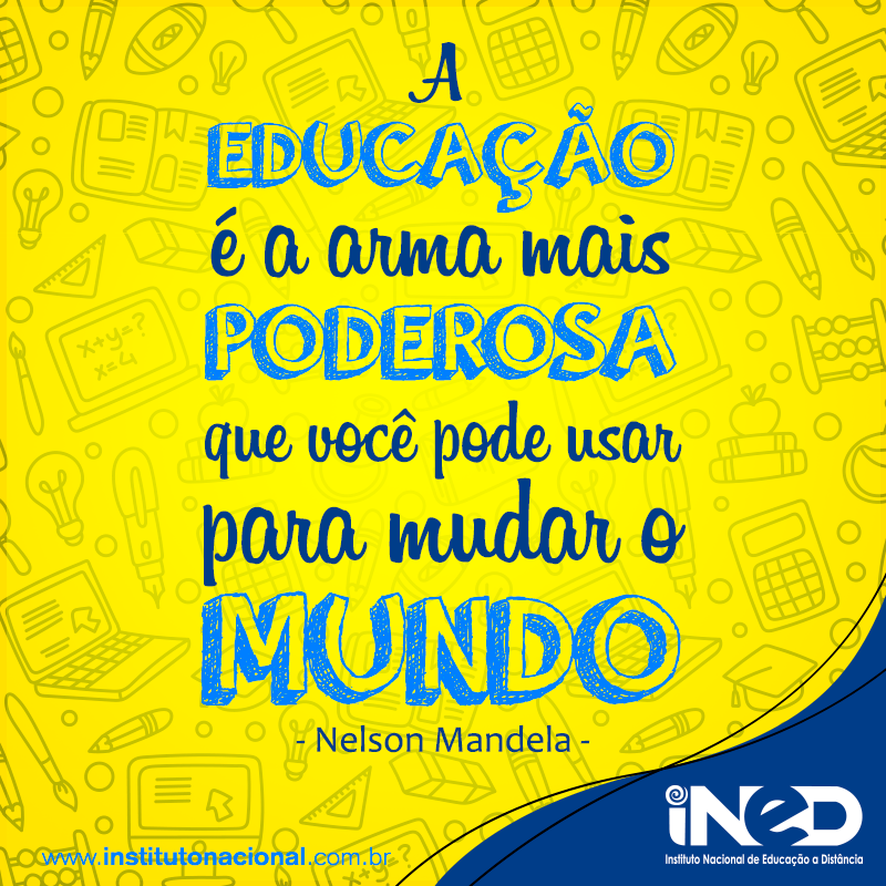 INEDSP's tweet photo. "A educação é a arma mais poderosa que você pode usar para mudar o mundo" - Nelson Mandela
#FrasesFamosas #NelsonMandela #MudeoMundo #Ined https://t.co/r2dHPusI0j