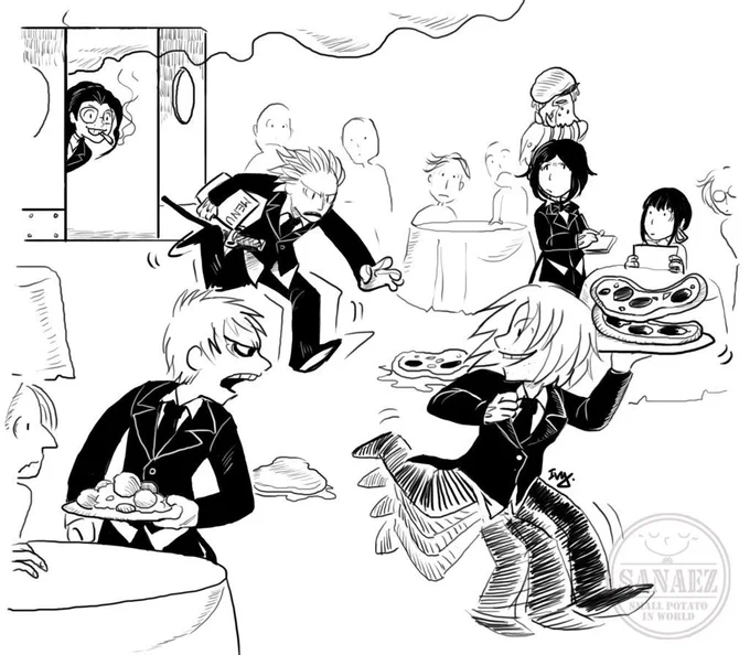 Welcome to Cafe.
We are sorry that Pizza is SOLD OUT.
 #DMC  #DMC5 #DevilMayCry5 #Dante #Vergil #Nero #V #Nico 