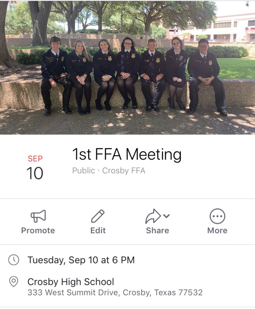 FFACrosby's tweet photo. First FFA meeting of the semester! Hope to see you there! 😊 https://t.co/D9y49F7OaW