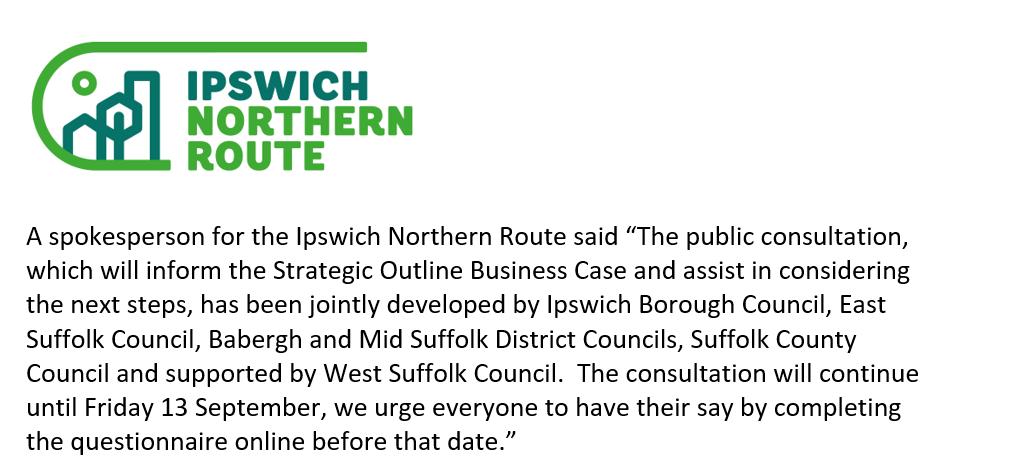 Our Statement in full shown below. Please make sure you continue to have your say by visiting the website, viewing the materials and completing the questionnaire before 13 September. ipswichnorthernroute.org.uk/have-your-say/… #IpswichNorthernRoute