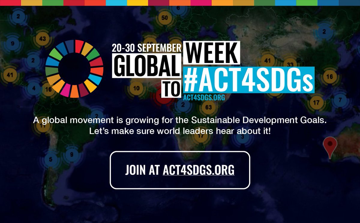 SDGaction's tweet photo. A global 🌍 movement for #SDGs is growing💥! Let’s make sure world leaders hear about it. Global Week to #Act4SDGs: 20-30 September. Join 👉 https://t.co/YGWrbJr9XH

#SDGs #GlobalGoals #UNGA #Agenda2030 #StandTogetherNow #GlobalGoalsWeek #HLPF #ActNow https://t.co/tGO61DQd4b
