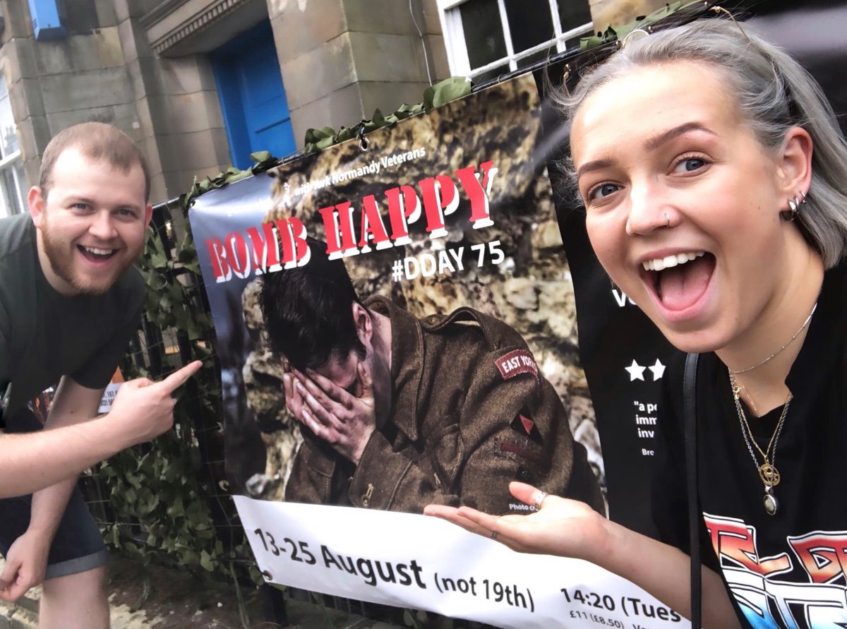 dnnydxn's tweet image. From London to Edinburgh... Managed to catch my bro @thomaslillwhite in #BombHappy at #EdFringe2019 in commemoration of the #DDay75 landings. Fantastic piece of theatre and an incredibly strong cast. Very proud 💙