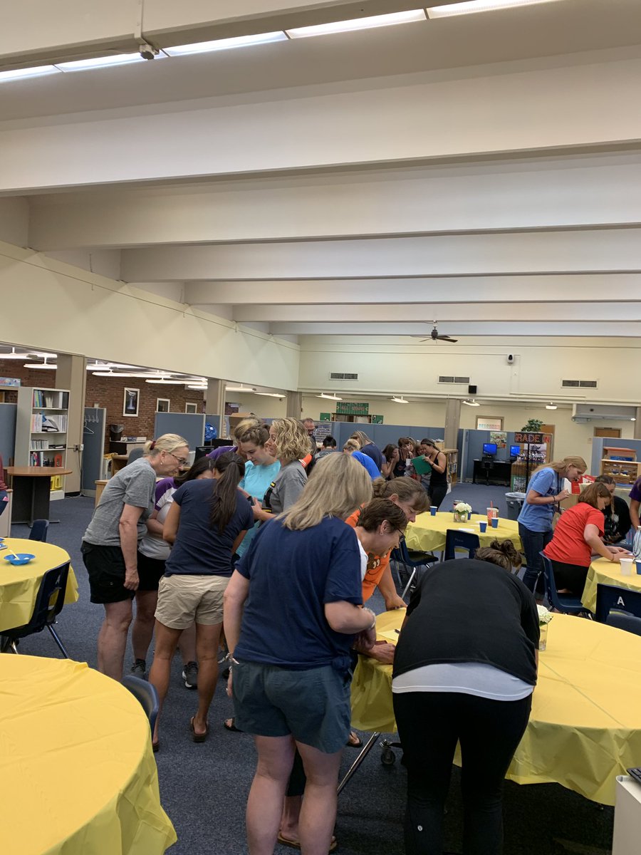 Teams making a plan for their scavenger hunt in the community! #AACPSBack2AWESOME <a href="/AACountySchools/">AACPS</a>