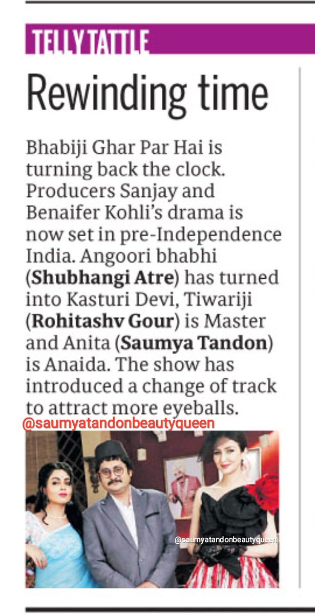 fanof_saumyamam's tweet photo. #BhabhiJiGharParHain latest article on their Current Story of #FreedomStruggleofIndia. Where @saumyatandon mam donning as #BritishPrincess #LadyAnaita👸 @ShubhangiAtre mam as #KasturiBhabhi N @RohitashvG sir as Master #PudinaNath ji. Totally loved 😍👌👏🤗 this week track 🙏 https://t.co/EiiBbjxV0X