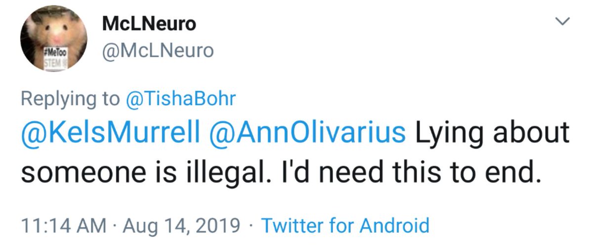 ShinjitsuS's tweet photo. @dcalacci @MeTooSTEM If you want to donate to an org where the founder has: 1)Dragged on junior sci 2)Tags in lawyers when junior sci speak up 3)Has lawyers contact other profs 4)7 people leave the organization. For me it's a hard NO WAY. People are free to make their decisions, but be informed https://t.co/xZxm6Jw8ce