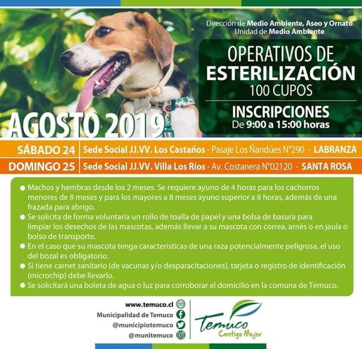 anamariasotoplc's tweet photo. Amigos compartir nuevos operativos de Esterilizacion! @masterickcl @erwinjorquera @QuererEsPoder @RobertoIX @ebarriga_r @PadrelasCasasTV @araucanianews @araucaniacuenta @camartinezj https://t.co/1f9lPQcT6I