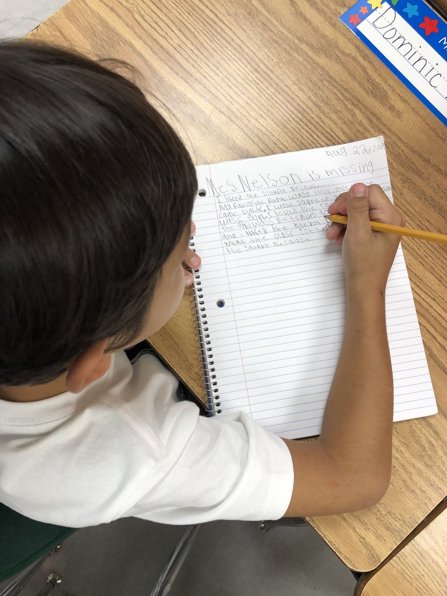 Tracee_Gonzales's tweet photo. When kids are already engaged in fabulous writing and a great chapter book, Matilda, you know itβs going to be a great year!!! So #patlanproud of these @PatlanES students and teachers. @lindajguz #seguinreads #seguinwrites #TeamSeguin https://t.co/my1TFB8FHN