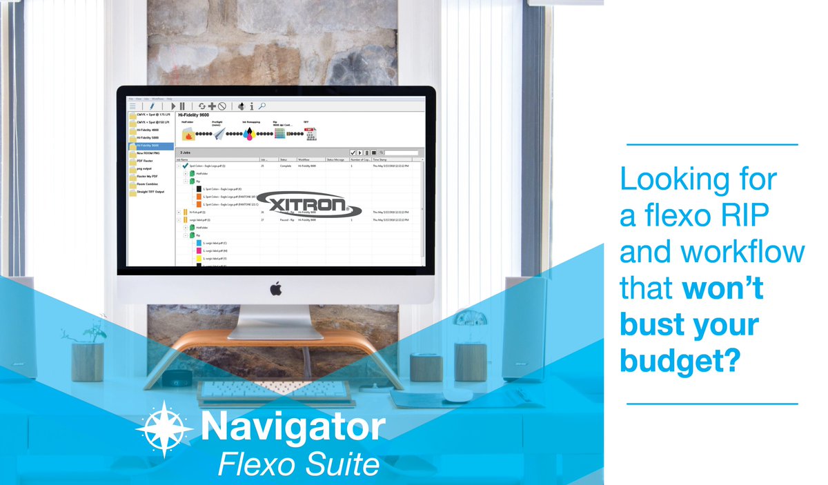 XitronDealer's tweet image. Navigator #Flexo Suite is a tightly integrated collection of #workflowtools designed specifically for use with today’s #Flexographic #CTP systems bit.ly/2TY7mcm #flexoprinting #harlequinRIP #prepressworkflow #flexographicprinting #print #printing #RIP #commercialprinting