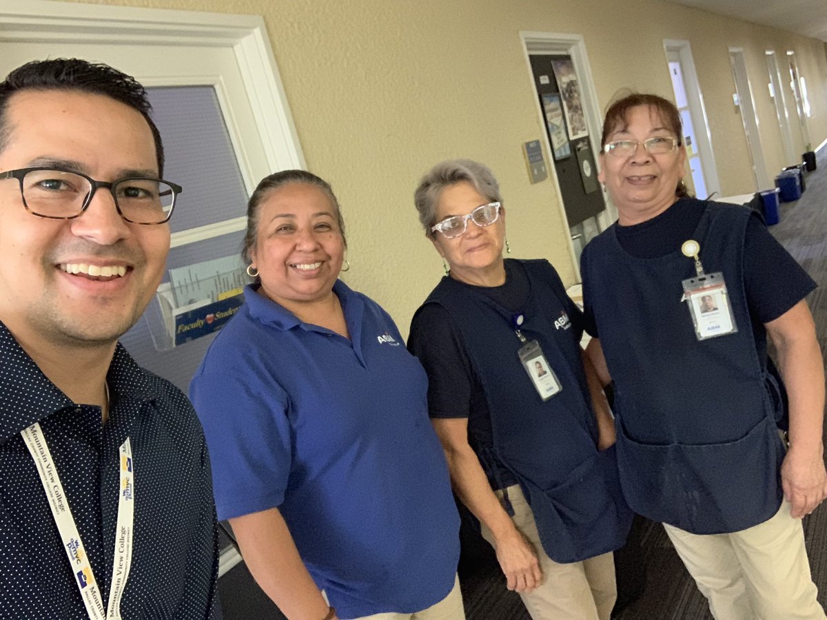 EstebanIsSteve's tweet photo. Shout out to the incredible team that makes the @MVConline machine look and run smoothly every single day! ๐งน Muchisimas gracias! @dcccd #mvcreturnweek #wearemvcproud https://t.co/TOyGrSsxbC