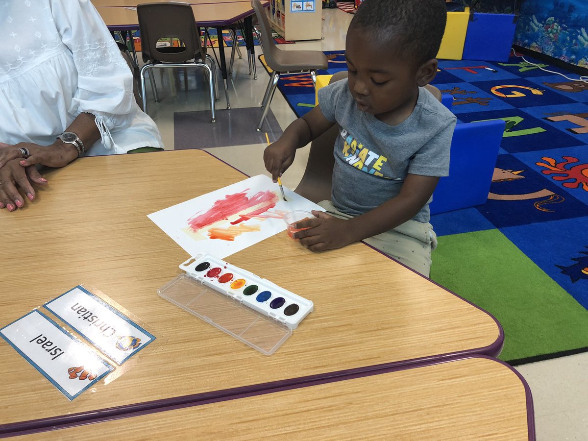CoombsClass's tweet image. AM class is rockin’ their letter water painting @DukeElem