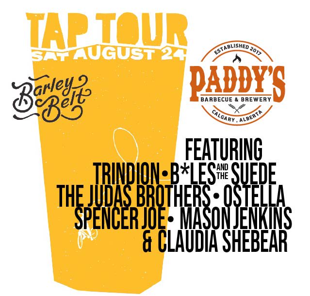 paddysbrewbecue's tweet photo. Just a few more days until the Barley Belt Tap Tour! This year we'll have two stages hosting some great local music.
#barleybeltyyc #madeincalgary #drinklocal #eatlocal #eventscalgary #yycnow #localmusic https://t.co/8OTvm347QJ