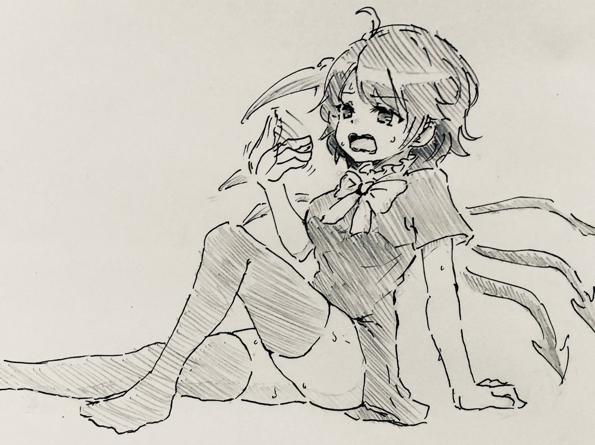 #深夜の真剣お絵描き60分一本勝負
暑い 