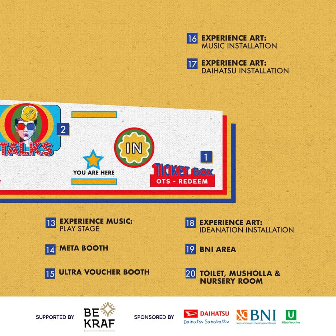 narasitv's tweet photo. Tempat kita bakal experience ideas, collaboration, music, entertainment, dan art 24-25 Agustus besok nih! Yuk dikenalin biar gak kesasar. Hapalin ya!π
.
#Narasitv #Playfest2019 #bekraf #daihatsuonplayfest2019 #BeBNIBeExponential #bukancashback https://t.co/uigrzZoTzt