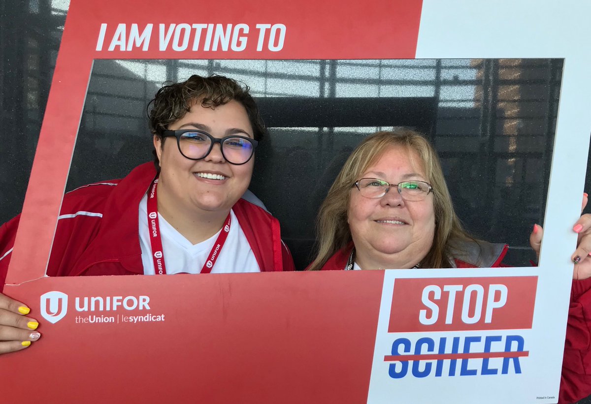 Michellevata's tweet photo. I am voting to #stopscheer   We need a government that will advance rights - not set is back decades.   #unifor #unifor6008 https://t.co/MRM4NJb5jF https://t.co/0KWdnkpol8