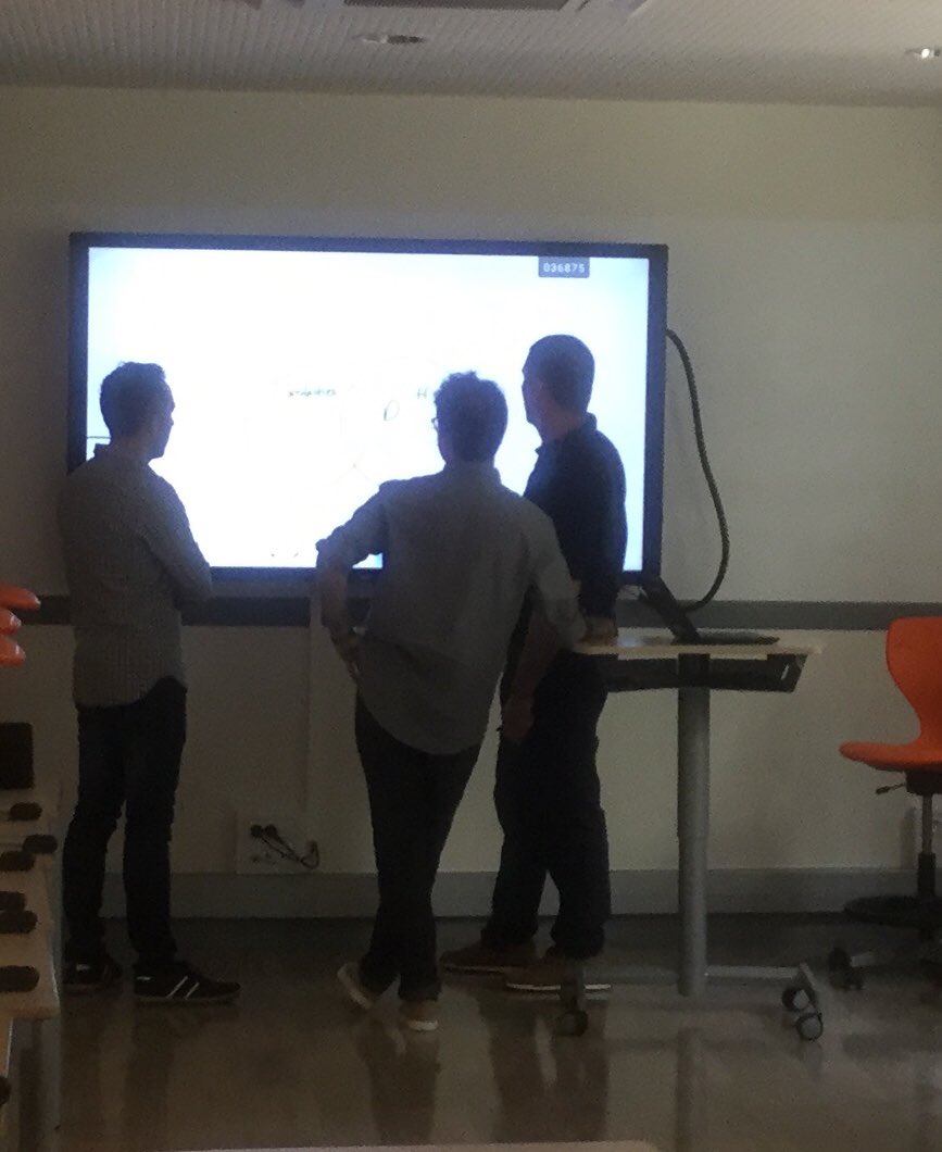 mslingisp's tweet photo. While our new staff were having great fun to explore the new interactive screens’ features, they right away discussed the ideas of using spot light, timer, shapes or paint tools etc to make their upcoming lessons more engaging. #ISParisIB, #IT training https://t.co/l1Re9r0Mu0
