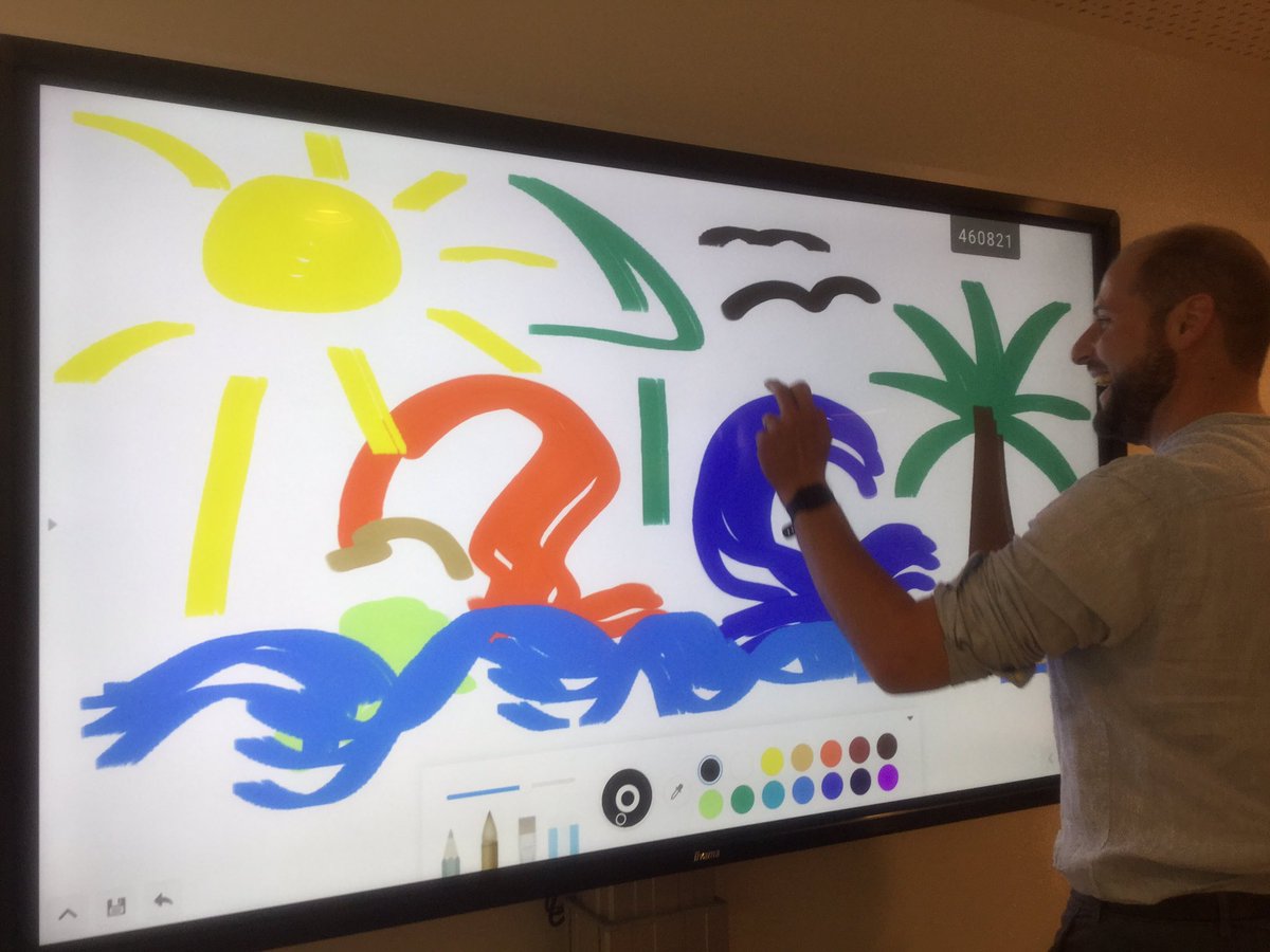 mslingisp's tweet photo. While our new staff were having great fun to explore the new interactive screens’ features, they right away discussed the ideas of using spot light, timer, shapes or paint tools etc to make their upcoming lessons more engaging. #ISParisIB, #IT training https://t.co/l1Re9r0Mu0