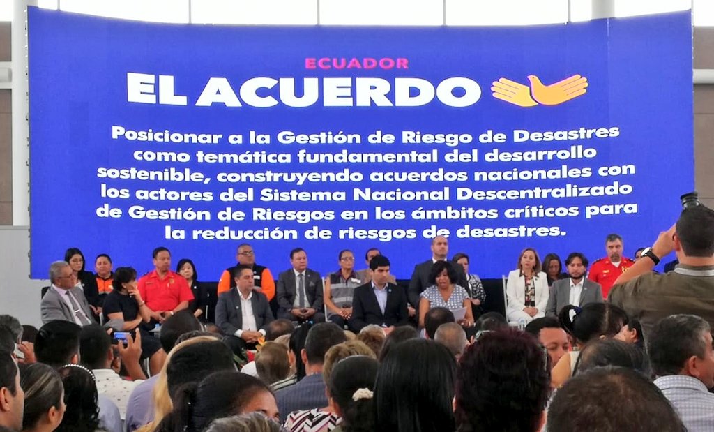 Riesgos_Ec's tweet photo. El #AcuerdoNacionalEcuador promoverá la aprobación y entrada en vigor de la Ley del Código Orgánico de Seguridad del Estado que incluye en su Libro IV “Del Sistema Nacional Descentralizado de Gestión de Riesgos”, @alexocles https://t.co/My5DgwEScq