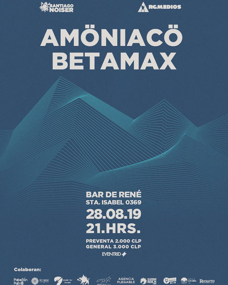 amoniacobanda's tweet photo. Próximo Miércoles en @BardeReneOficia @rockaxisoficial  @rockatto_com @santiagonoiser @IguannaRock @BetamaxChile @CFRadioChile @radiohoycl @dominacioncl @bbcintroducing @Musicachilenacl @futurofm @sonarfm @radiozero977 @UMusicChile @PabellonPatrio @subetuflyer @garagemusiccl https://t.co/fcaOLfxRIM