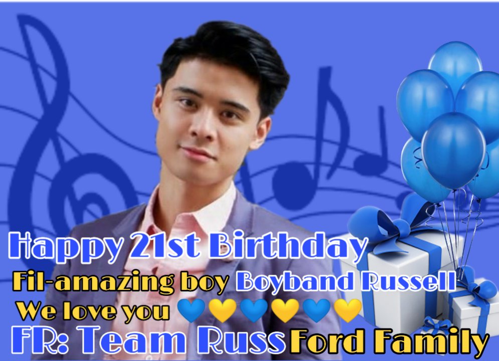 TeamRussFord's tweet photo. Happy birthday @boyband_russell mahal na mahal ka ng RussFord andito Lang kame always Para sayo.

#Happy21stBdayRUSSELL https://t.co/ihMCtFNkyn